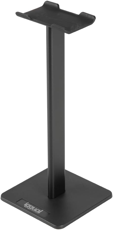 iggual - Soporte para Auriculares | Compatible para Todo Tipo de Auriculares - Color Negro - Medidas 22 x 9,5 x 9,5 cm