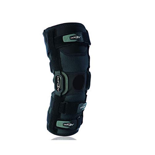 DONJOY PLAYMAKER XPERT WRAP Rodillera corta (versión abierta) con barras laterales policéntricas y anillo rotuliano - Tamaño pequeño (circunf.muslo 39-47 cm)