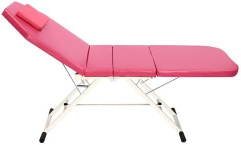 Camilla de Masaje Rosa para Cosméticos - Cama de Tratamiento Portátil y Plegable de Lujo para Salón de Belleza
