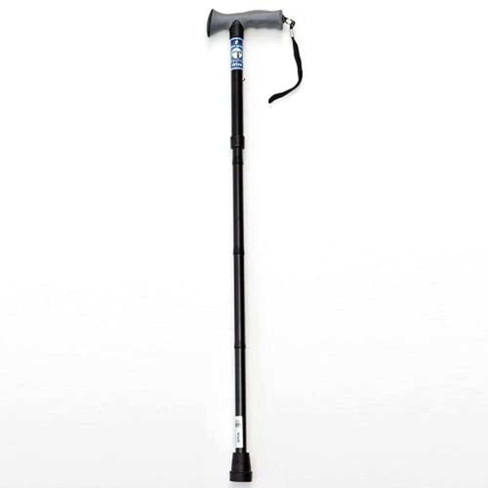 Drive Medical 10370BLK-6 -Bastón plegable con mango de gel, color negro
