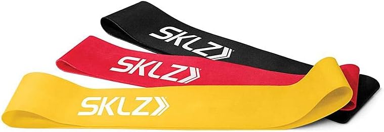 SKLZ - Mini Bandas de Entrenamiento, Banda de Resistencia, tensión Media, portátil, Entrenamiento, Terapia física