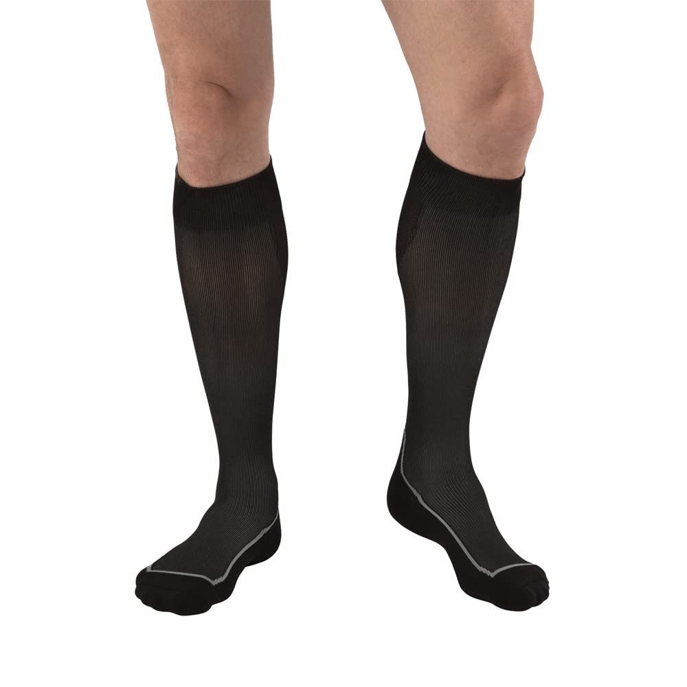JOBST - Calcetines de compresión graduados para los amantes del deporte (compresión 15-20 mmHg, diseño unisex, color negro frío, talla L