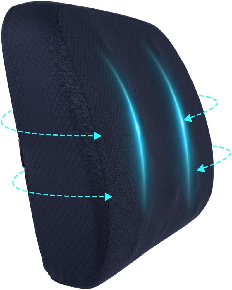 Ainiv Cojín Lumbar, Silla Oficina Respaldo, Ergonómico Cojín Lumbar Silla, Soporte con Correas Ajustables, Adecuado para Sillas de Oficina en Casa, Asientos de Coche