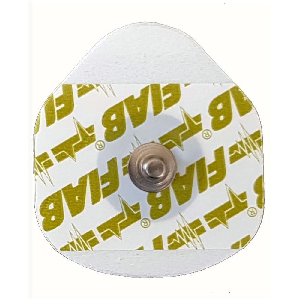 F9089 - Lote de 100 electrodos ovalados con gel fijo para ECG (36 x 45 mm, Ag/AgCL)