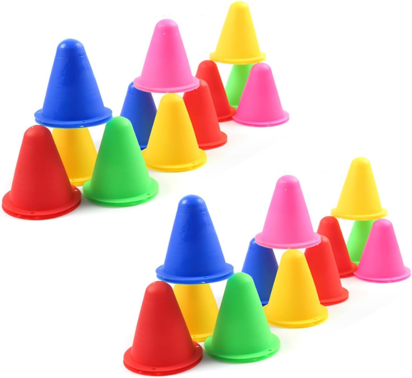 Conos de Entrenamiento Fútbol de Colores,60 PCS Barrera de Plástico de Fútbol Conos De Agilidad Cono De Entrenamiento De FúTbol Training para Patinaje de Slalom