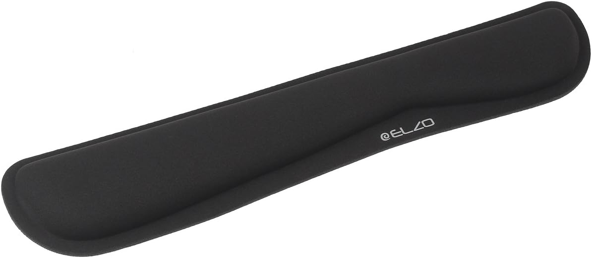 ELZO Reposamuñecas para Teclado, Ergonómico Cojín de Muñeca Apoyo con Espuma de Memoria para Ordenador/Notebook/Laptop, Negro