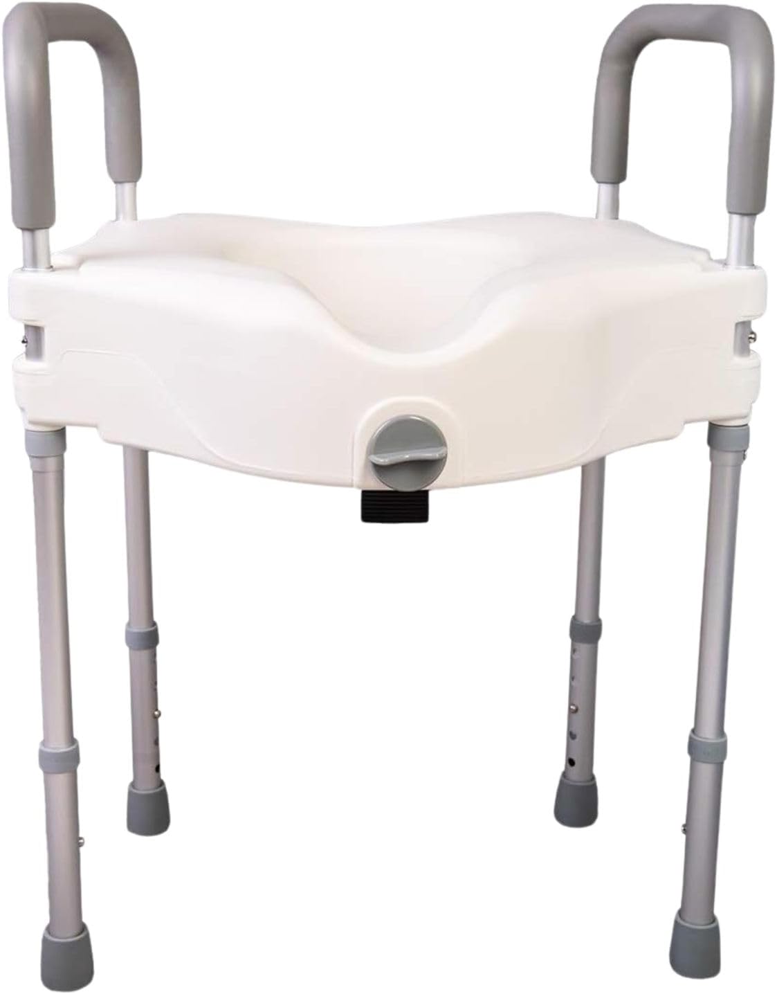 OrtoPrime Elevador WC Adultos con Reposabrazos Acolchados - Alzador con Patas Regulables en Altura - Silla Medida Universal - Alza wc Baño Adaptado Cómodo y Seguro - 1 unidad