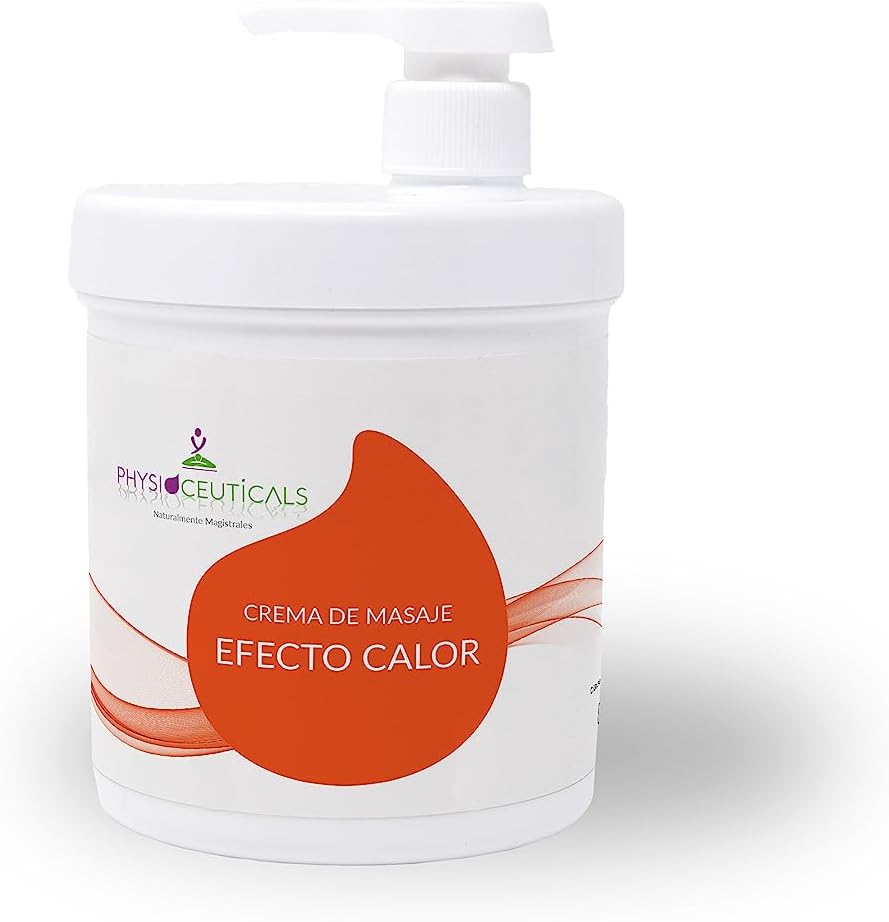 PHYSIOCEUTICALS - Crema de Masaje Efecto Calor 1000ml + Dosificador - Salicilato de Metilo y Alcanfor - Ideal para Profesionales