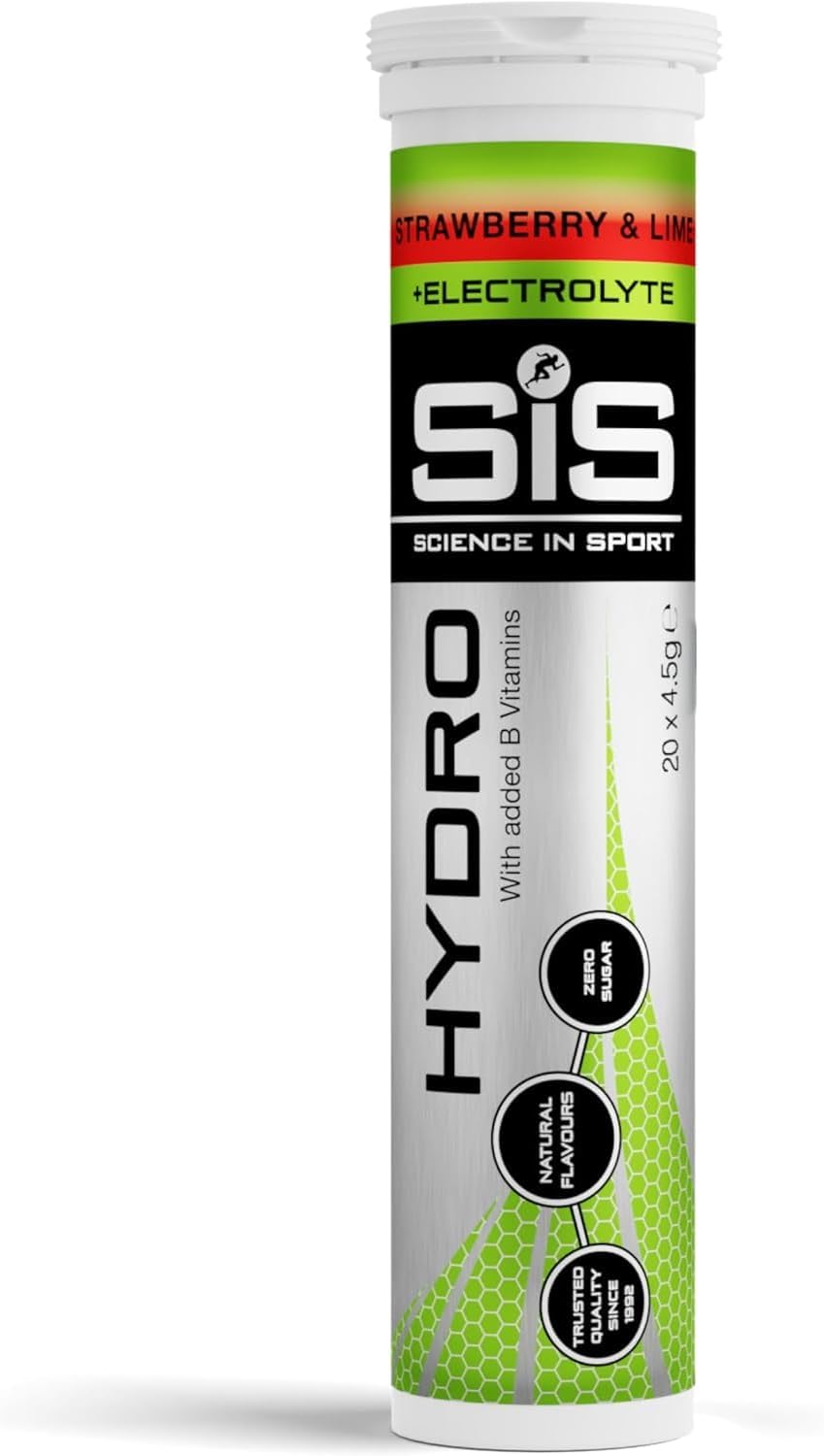 Science in Sport HYDRO 20 uds. fresa y lima – Comprimidos de electrolitos, Veganos, efervescentes para un buen balance hídrico y electrolítico (El embalaje puede variar)
