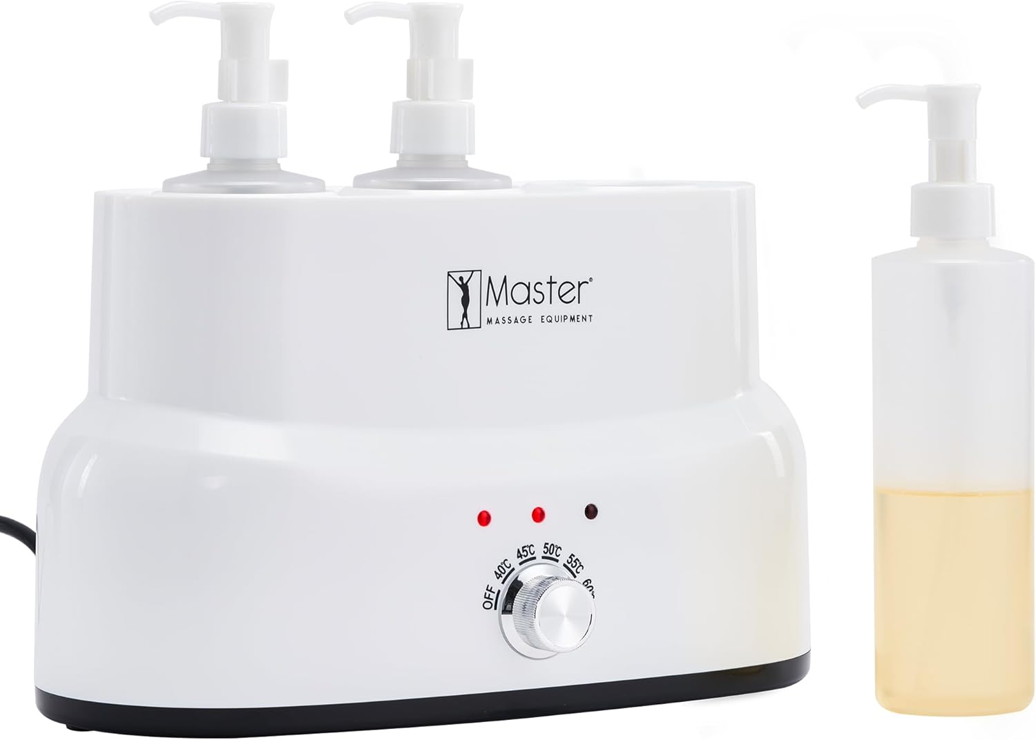 Master Massage Calentador de aceite de masaje, calentador de botellas de aceite para masaje, loción, incluye botella dispensadora, con regulador de temperatura, 3 compartimentos