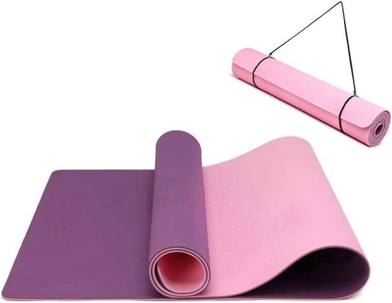 Oak & Tea Yoga Mat Thick Non Slip Yoga Mats for Women Men Exercise Mats for Home Gym with Carry Strap TPE Eco Friendly Workout Mat for Yoga Meditation Pilates 183x61x0.6cm