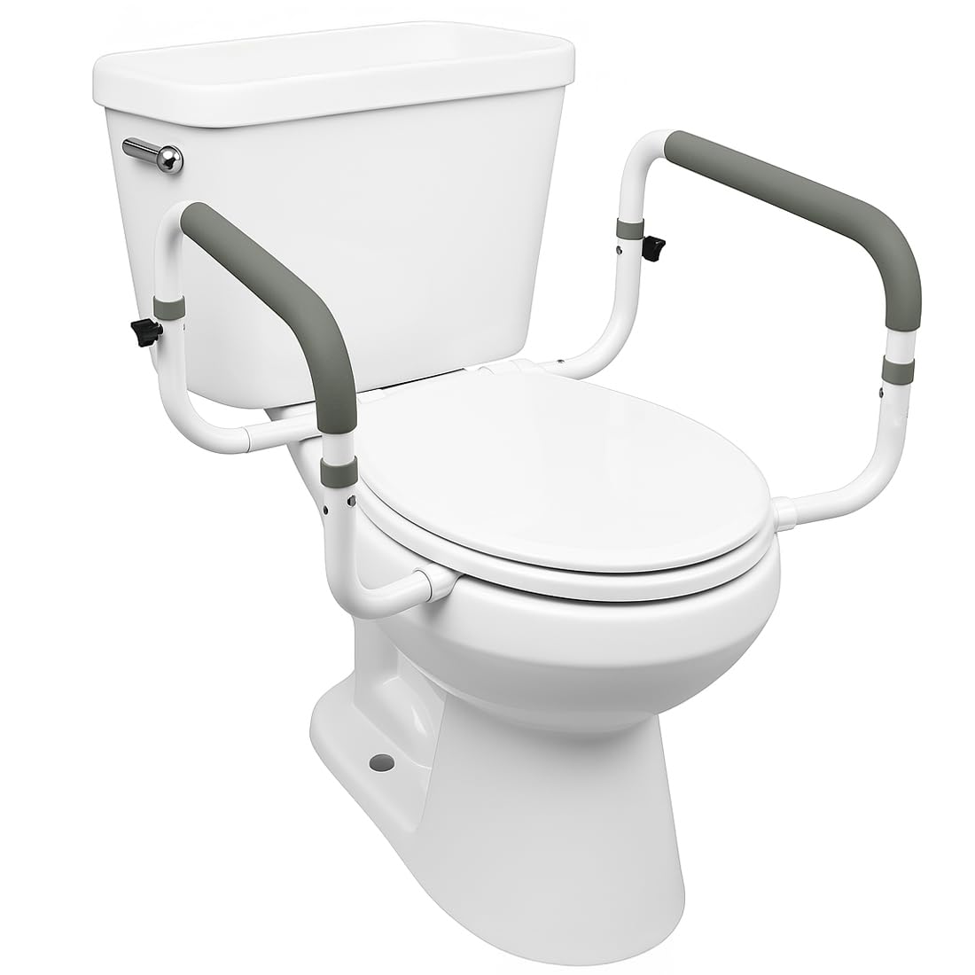Carex - Barra de soporte para inodoro (acero, con ancho ajustable, para sentarse y estar de pie desde el inodoro)