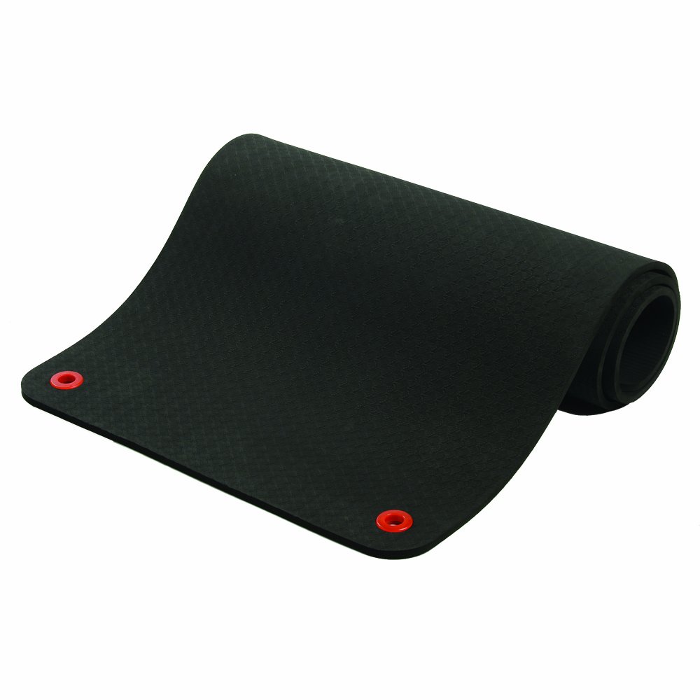 SPRI Esterilla para ejercicios de fitness y yoga para clases de fitness en grupo, calidad comercial con agujeros reforzados (disponible en 142 cm o 180 cm de longitud y 3/8 pulgadas o 5/8 pulgadas de grosor).