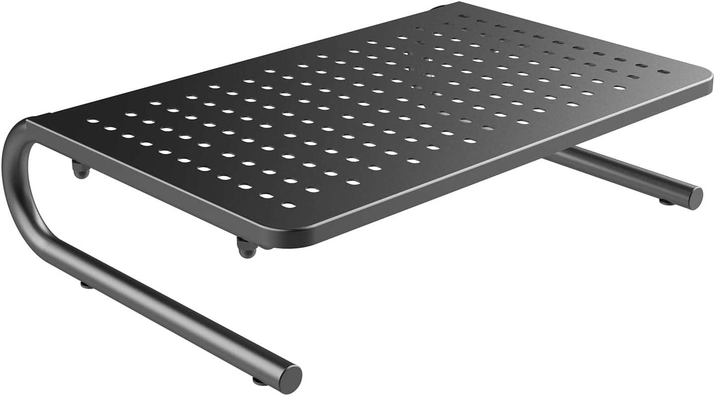 Maclean MC-948 Soporte Ergonómico para Monitor/Portátil, Carga máxima: 20 kg, Superficie Perforada, Diseñado para Monitores con una Diagonal de Pantalla de 13 a 32"