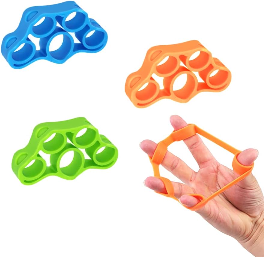 CORTNEY 3 Piezas Fortalecedor de Agarre de Mano, Ejercitador de Antebrazo, Fortalecedor de Mano, Bandas Extensoras de Dedos Para Entrenamiento Muscular, Alivio del Estrés