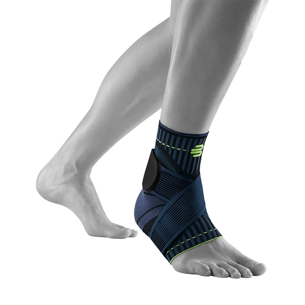 BAUERFEIND, 1 Tobillera Deportiva Unisex, para el Tobillo Derecho, para Deportes de Pelota o Atletismo, Estabilización, con Cinta Ajustable, Talla L, Negro, 11419401170613