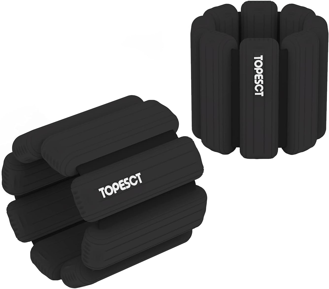 TOPESCT Pesas ajustables para muñeca – Juego de 2 (1 libra cada una) | Pulsera de pesas para muñeca y tobillo para yoga, danza, barra, pilates, cardio, aeróbicos, caminar