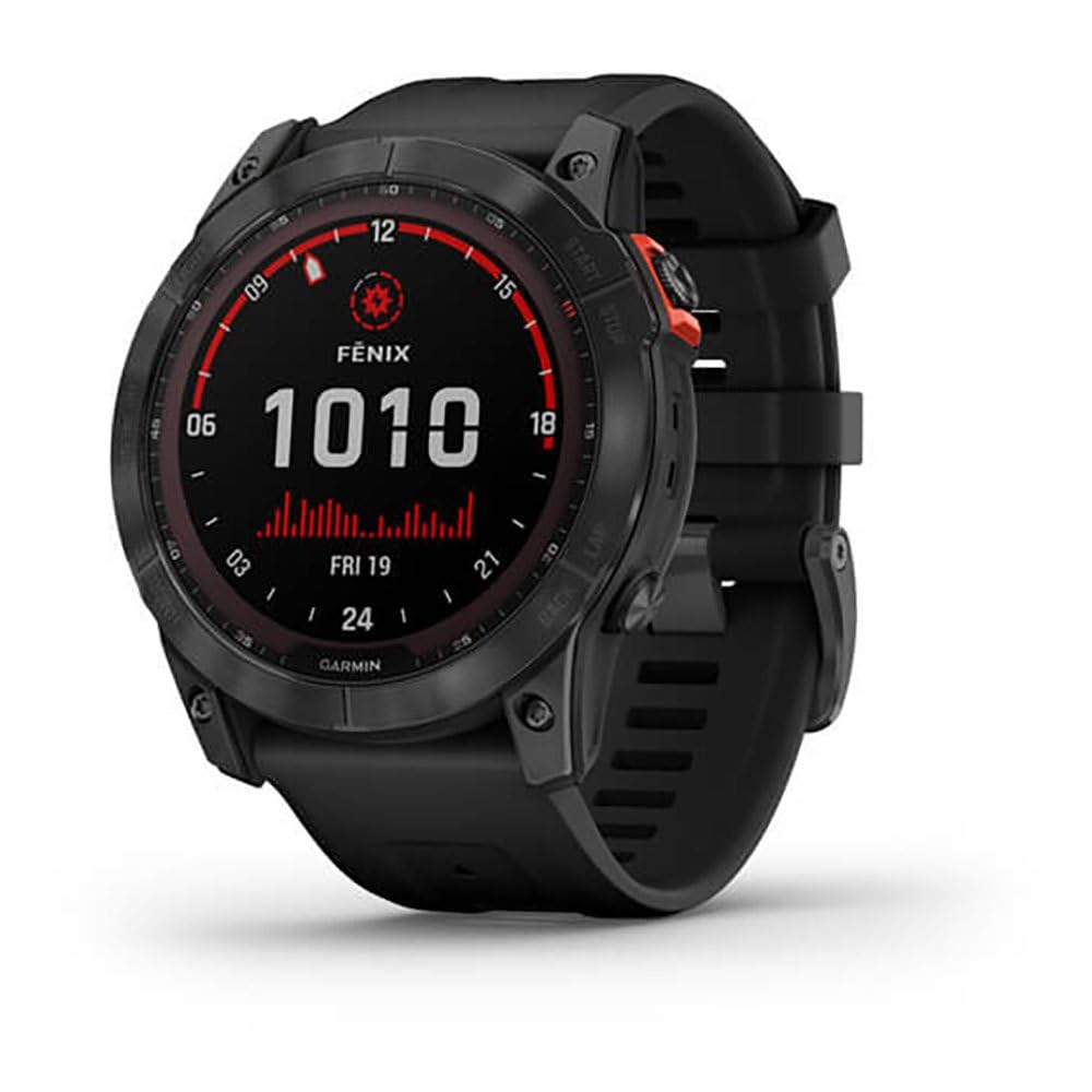 Garmin fēnix ​​7X Solar, Reloj GPS multideporte con carga solar, pantalla táctil, linterna LED, frecuencia cardíaca, mapas y música, Negro