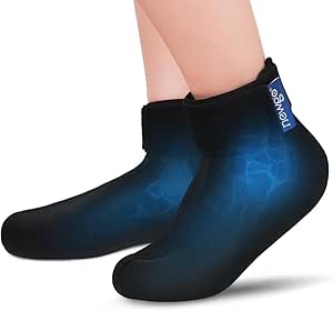 NEWGO Calcetines de enfriamiento de tobillo para lesiones, con cierre de pie de 360°, gel reutilizable para terapia de frío y calor, para lesiones en los pies, hinchazón de tobillo, esguinces (two)