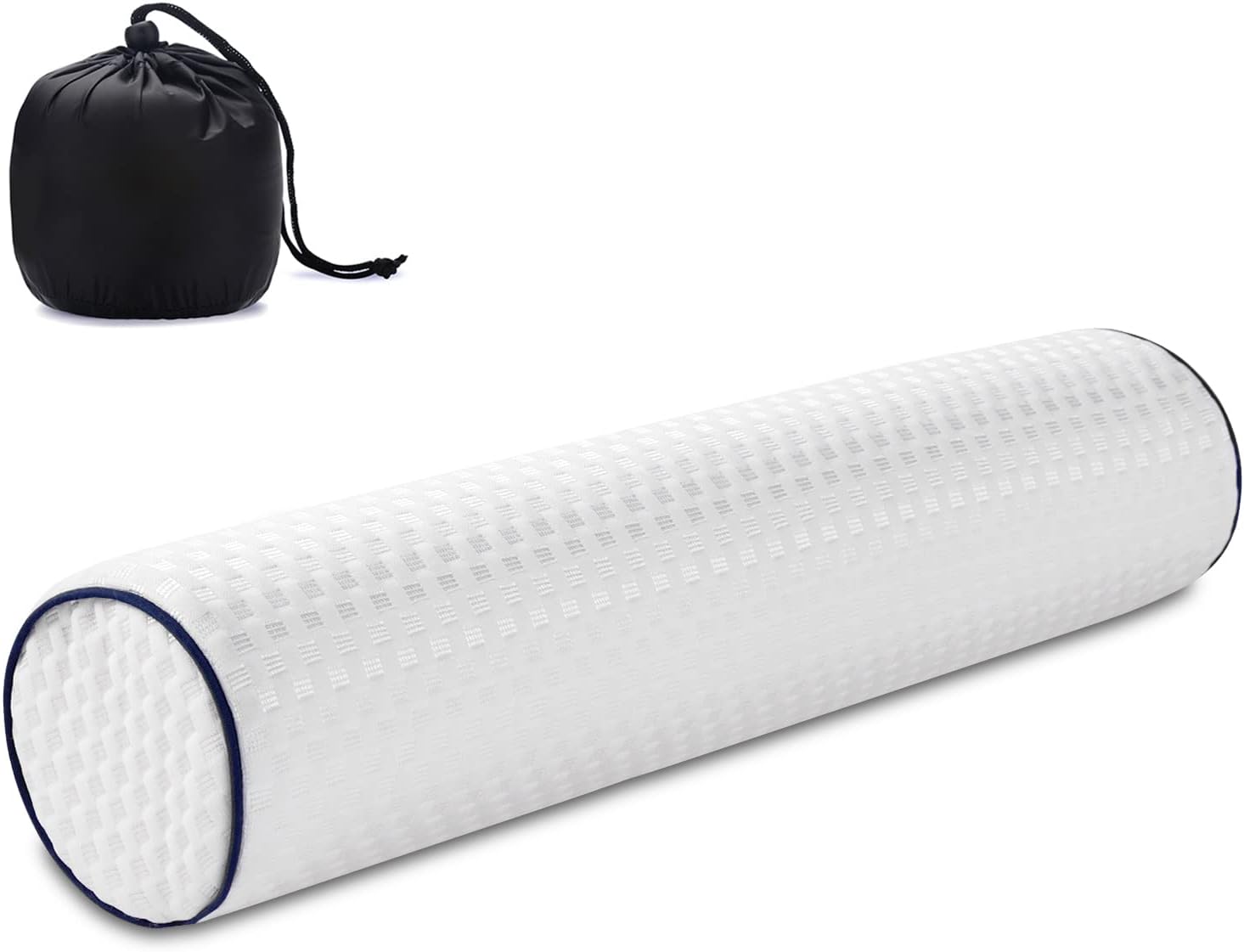 Findigit Rollo cervical de espuma viscoelástica, cilíndrico, almohada redonda para aliviar el dolor de cuello, dormir, almohada de apoyo de cuello redondo para cabeza, piernas y yoga, 17.7x4 pulgadas