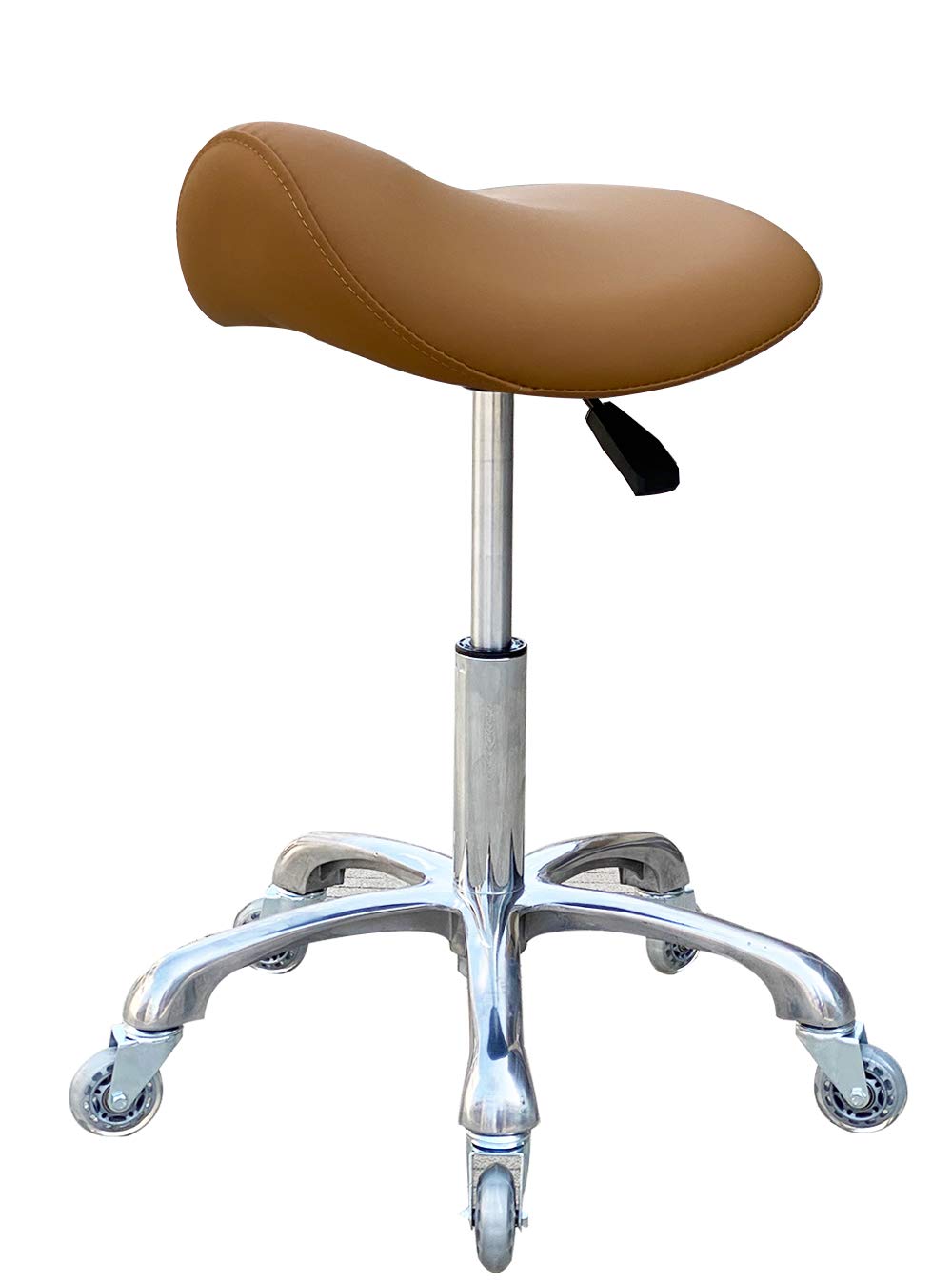 FRNIAMC - Taburete de Silla Profesional con Ruedas ergonómicas giratorias y Regulable en Altura para clínica, Dentista, salón de Belleza, Tatuaje, Oficina (Camel)