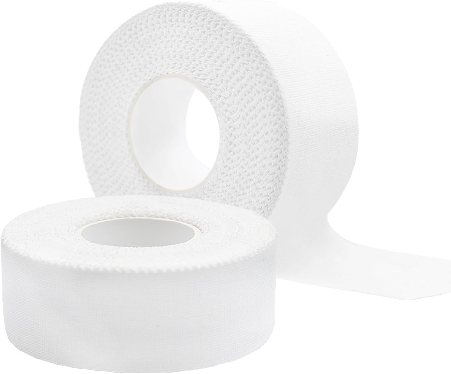 2 Rollo Tape Vendaje Deportivo,Esparadrapo Deportivo,Cinta Adhesiva Deportiva,Sport Tape,Cinta Deportiva Blanca,Algodón,Inelástica,para Fútbol,Escalada en Roca,Voleibol,Diversos Deportes,2.5cmx10m