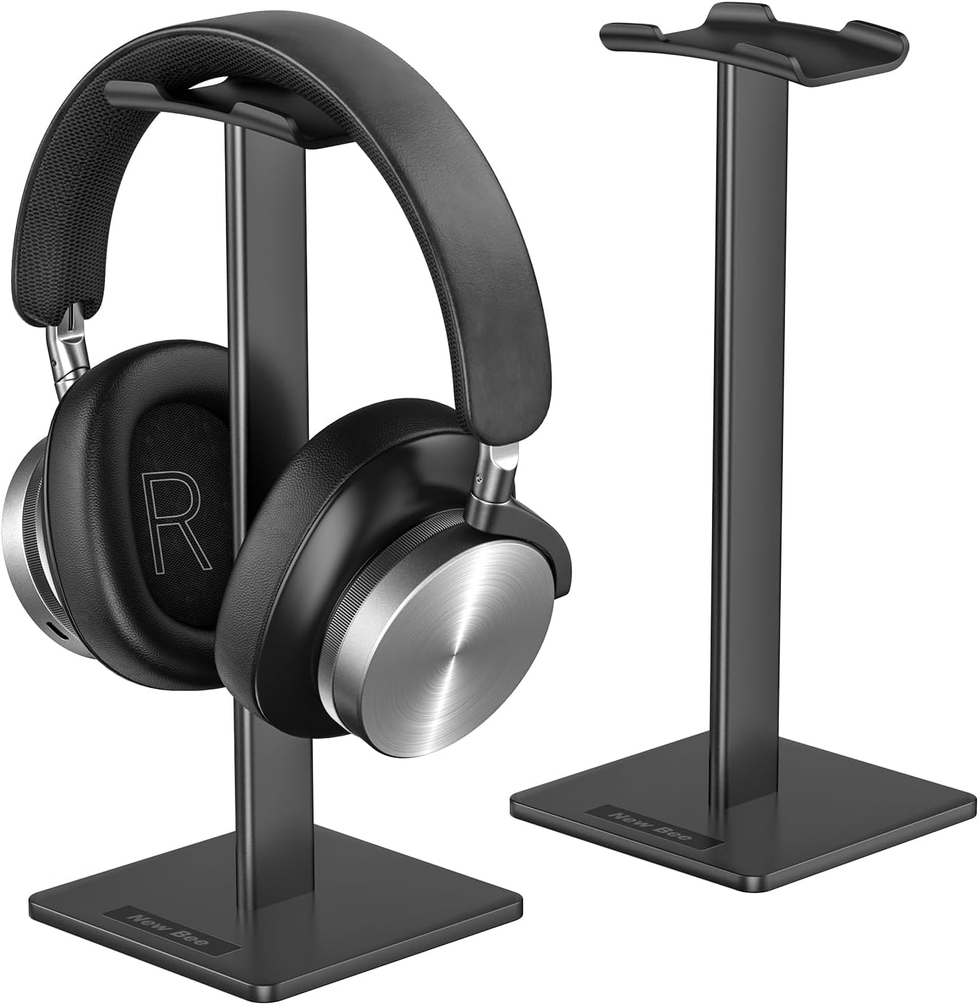 New Bee Soporte para auriculares, barra, Flexible, de aluminio, con reposacabezas ABS, Base sólida para todos los tamaños de auriculares
