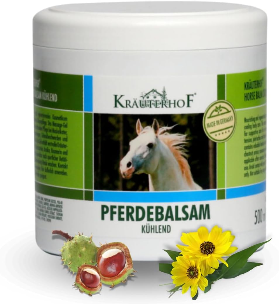 Balsamo de Caballo 500ml Efecto Frio | Gel Masaje Deportivo | Piernas Cansadas Circulación | Crema dolores Musculares y Articulaciones | Gel Arnica Crema Antiinflamatoria | Uso Topico