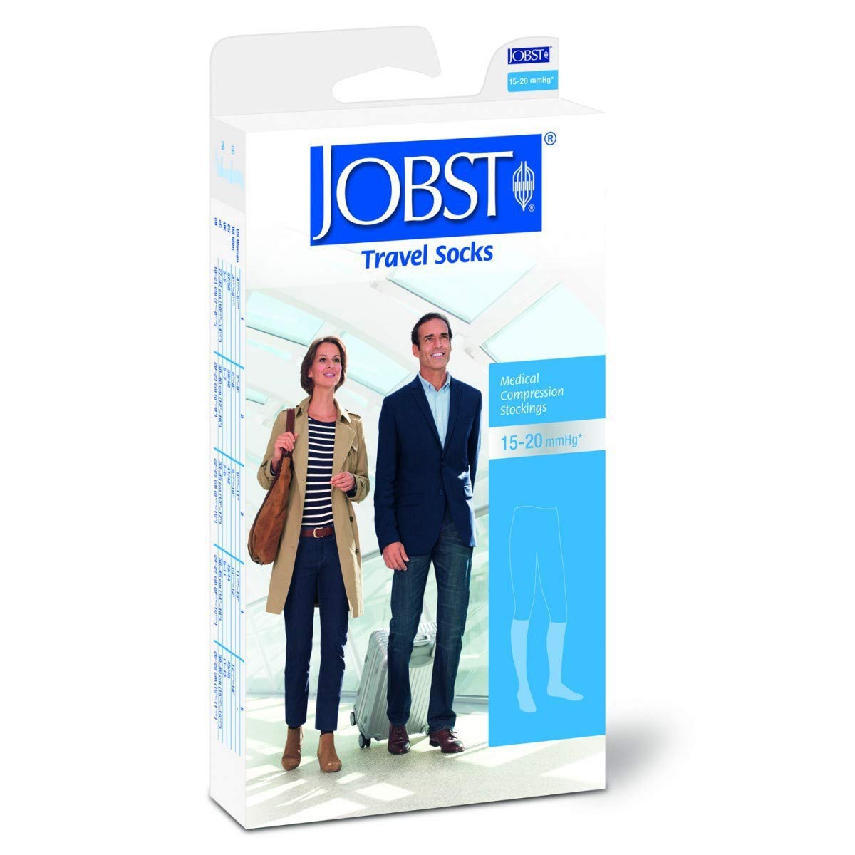 JOBST Calcetines de viaje para hombre y mujer, ayuda a prevenir trombosis de viaje, suaves, transpirables gracias al 33% de algodón