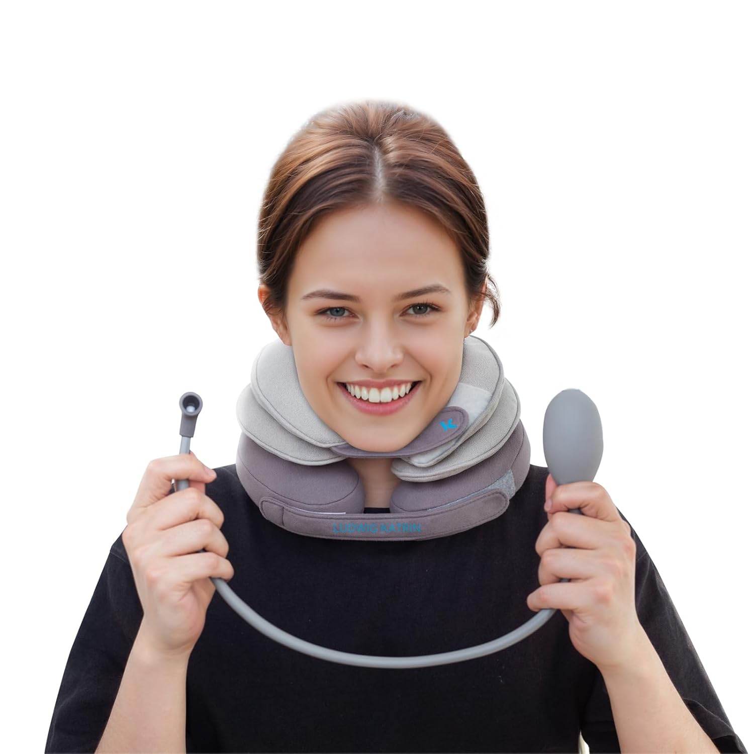 Tech Love collarin cervical, Collar para la tracción cervical, inflable estirador de cuello cervical, para aliviar la presión de la columna cervical, ofrece soporte para el cuello