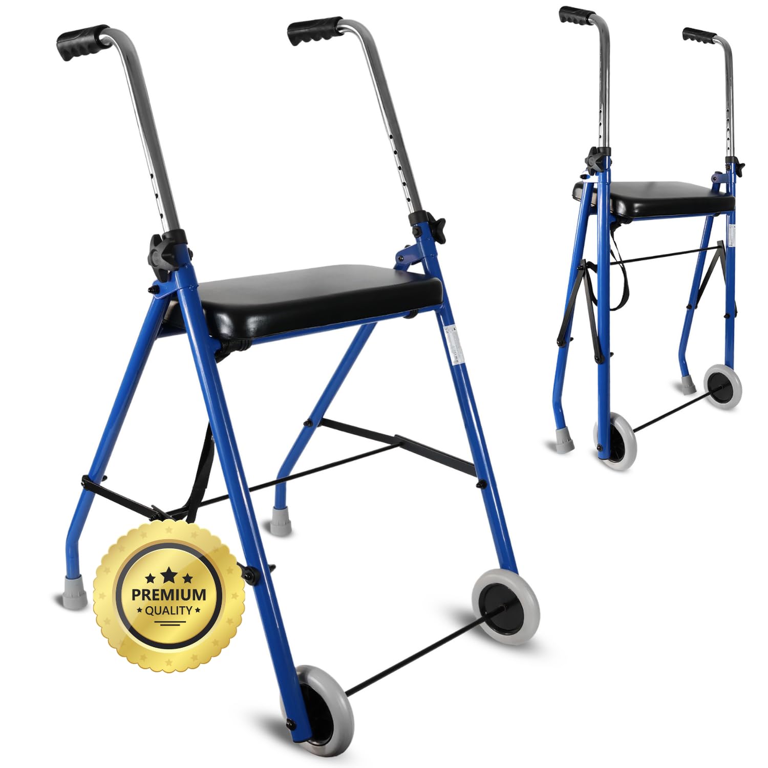 OrtoPrime Andador para Ancianos ROLLATOR 2 Ruedas Andadores Adultos - Andadores para Ancianos ORTOPÉDICO Tacataca Adultos - Caminadores para Mayores Con ASIENTO Andador Personas Mayores PLEGABLE