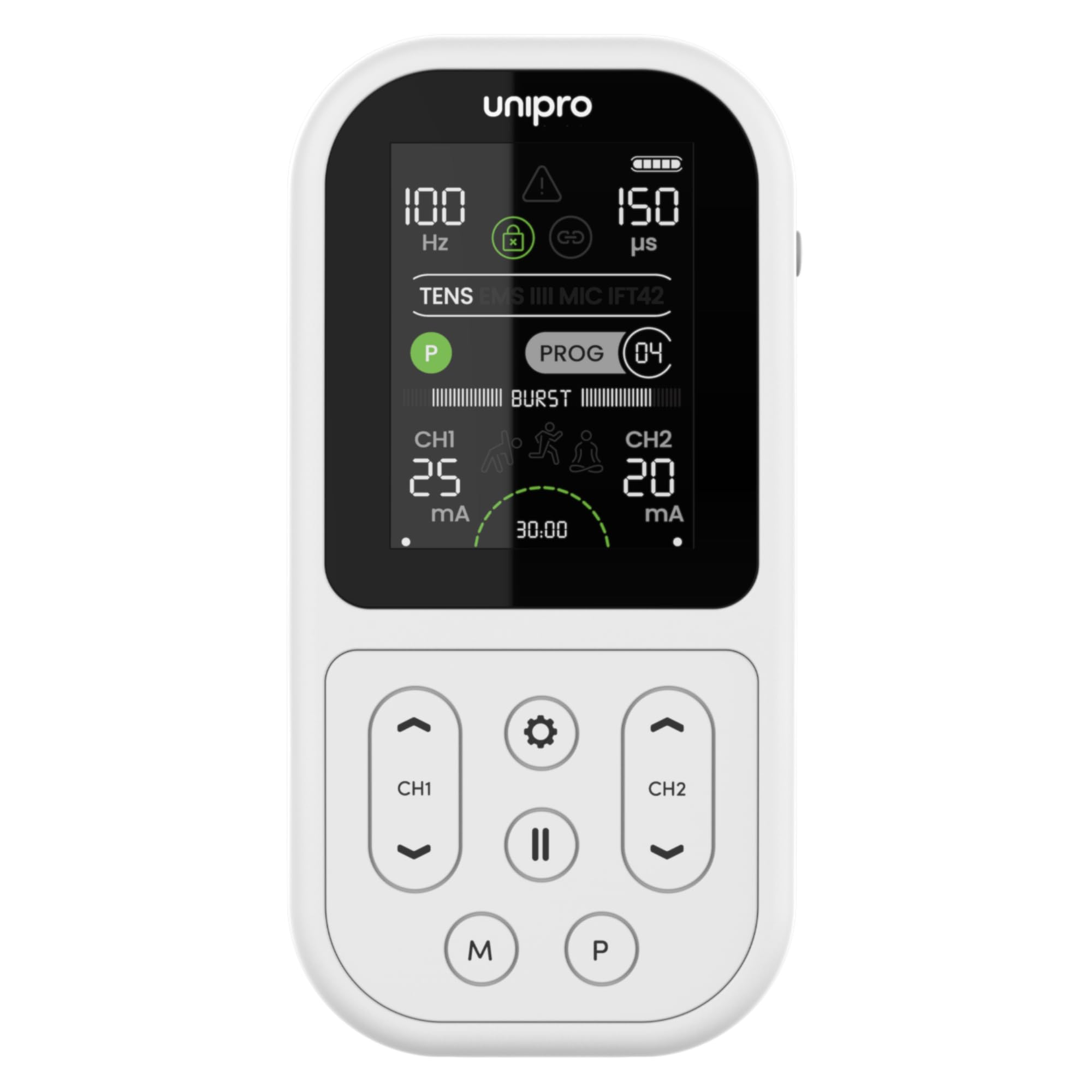 TensCare Unipro - Dispositivo de Multiterapia y Rehabilitación. TENS, EMS, IFT y Microcorriente. Un Control Total para el Alivio del Dolor, el Fortalecimiento Muscular y la Fisioterapia