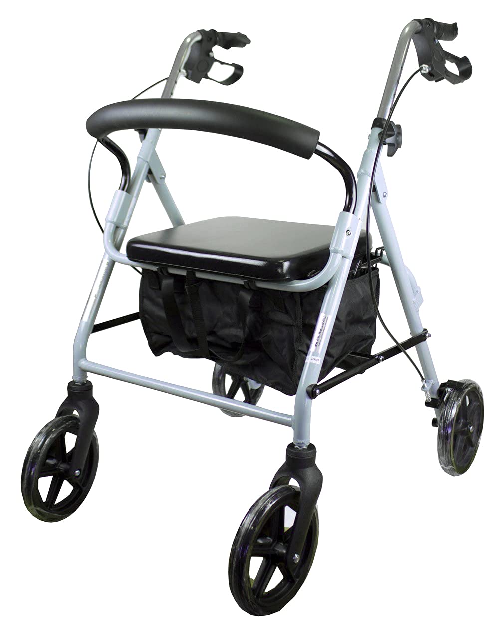 Mobiclinic®, Andador para ancianos, Ruedas grandes calle, Plegable, Con cesta de tela y asiento, Fabricado en aluminio, Ligero, Resistente, Freno manetas, Marca española, Modelo sofía, Gris