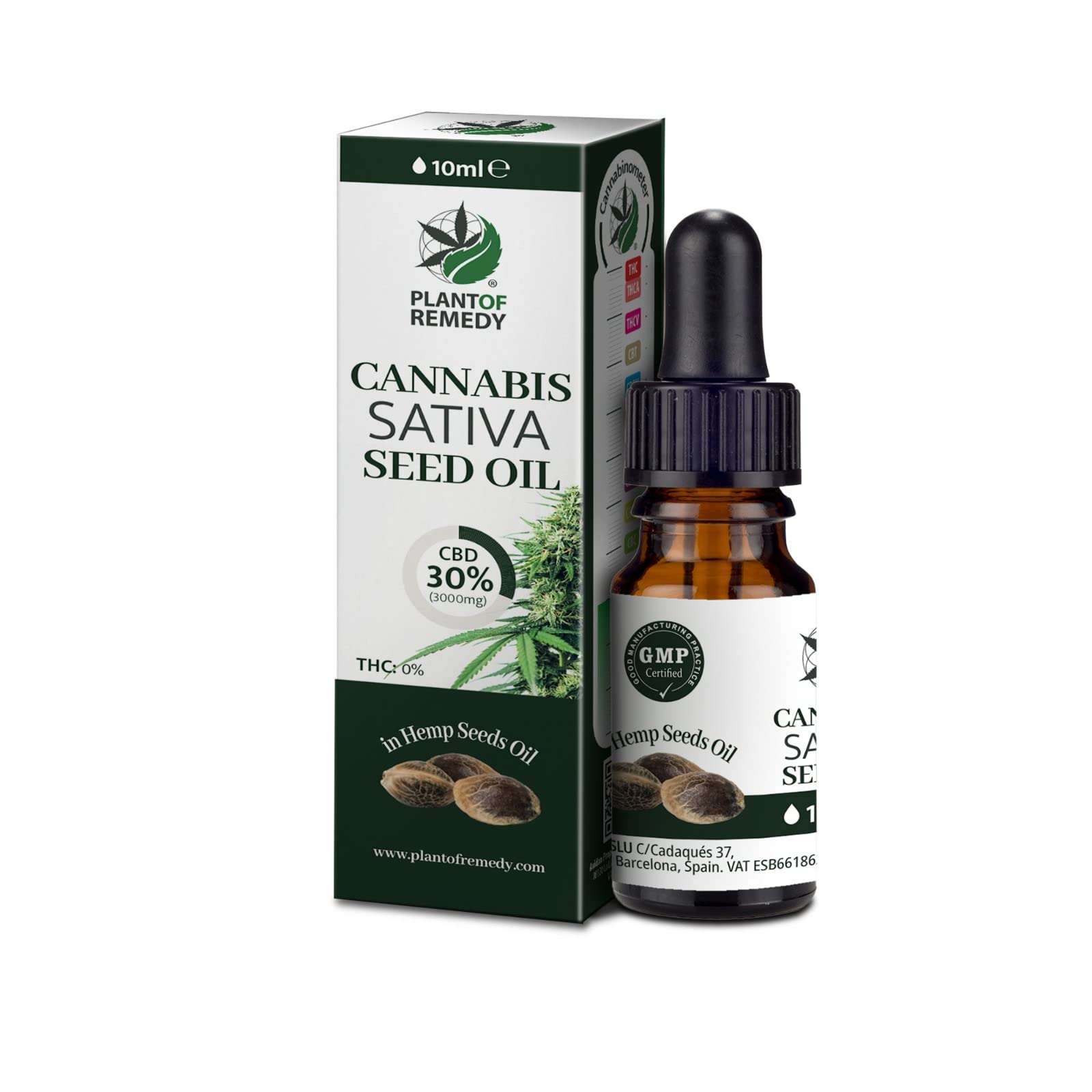 Aceite CBD 30% - 3000 mg, 10ml, Aceite de Cañamo CBD Puro | 200 Gotas | 0% THC