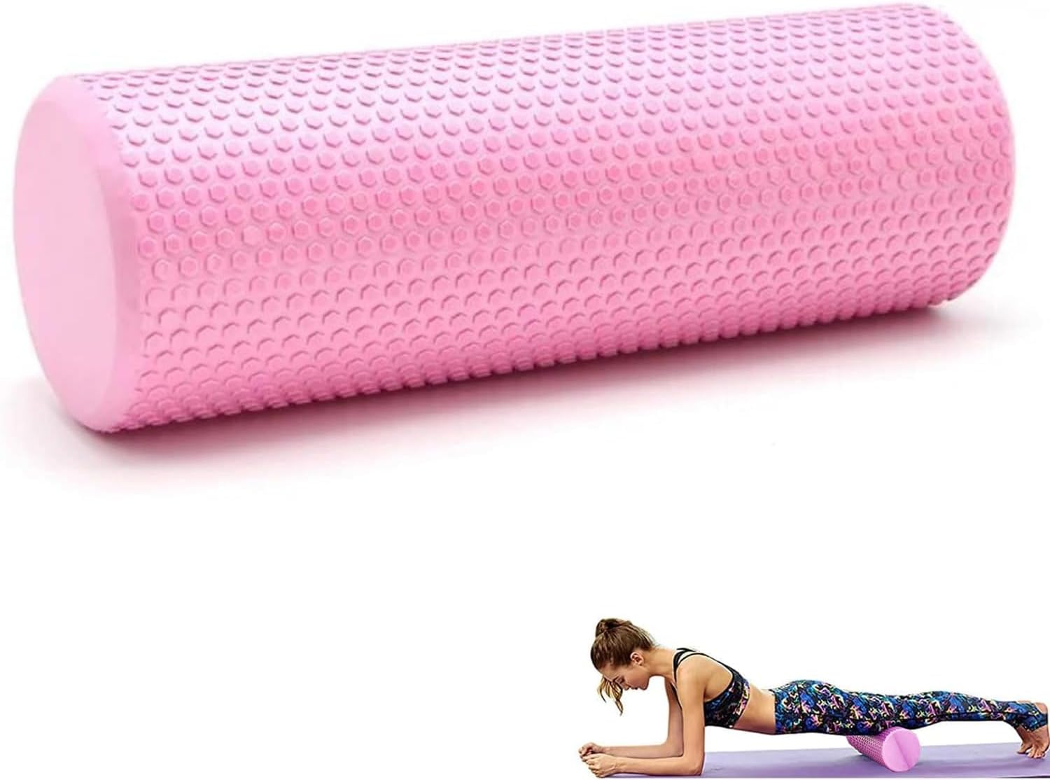 Fitness Foam Roller - Rodillo de Espuma para Terapia y Masaje Muscular - 45x15cm