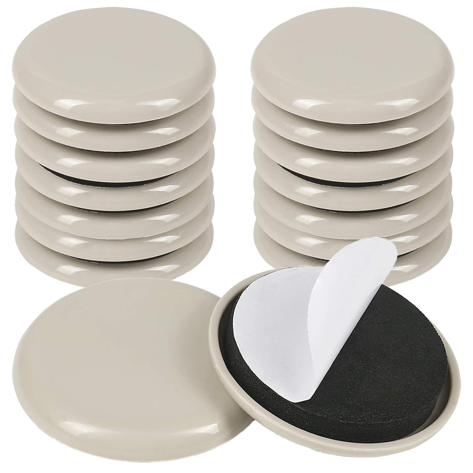 Juego de 16 (Redondos, 5cm),Deslizadores de Muebles,Tacos Almohadillas Deslizantes Autoadhesivas,Correderas para Mover Muebles,Protectores de Suelo para pies de Muebles enmoquetados