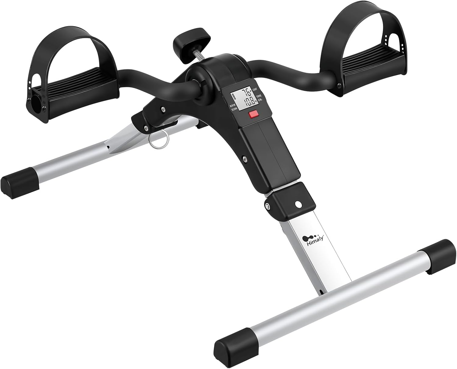 himaly Mini Bicicleta de Ejercicio Plegable Portátil para el Hogar Pedal Ejercitador Gimnasio Fitness Brazo Pierna Entrenamiento Resistencia Ajustable con Pantalla LCD para Mujeres y Hombres
