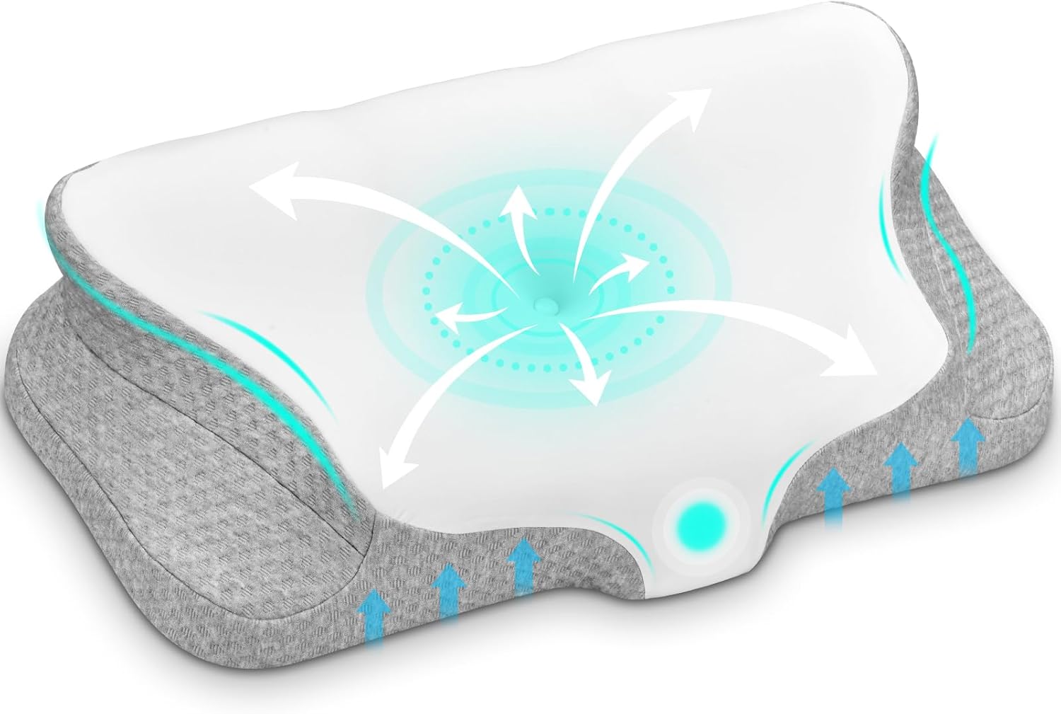 Ehomfory Almohada Cervicales y Cuello Almohada Cervical, Almohada de Espuma de Memoria Contorneada, Almohada Ergonómica de Soporte para Dormir de Lado, Espalda y Boca Abajo, 62x41x9/12 cm