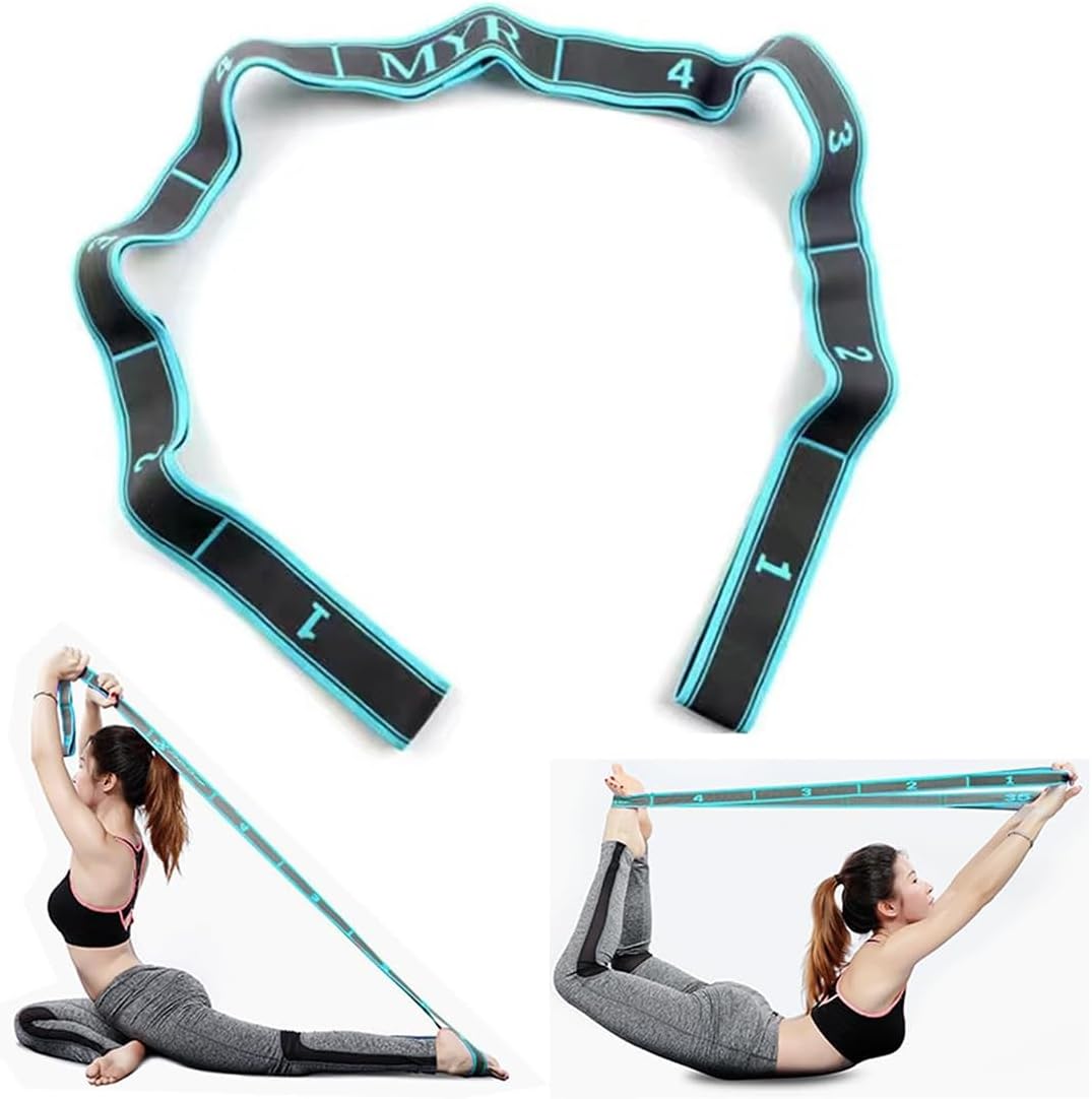 Bandas Elásticas de Resistencia, Cinturon Yoga, Banda de Estiramiento de Yoga, Yoga Stretching Band per Yoga, para Fitness, Pilates y Gimnasia