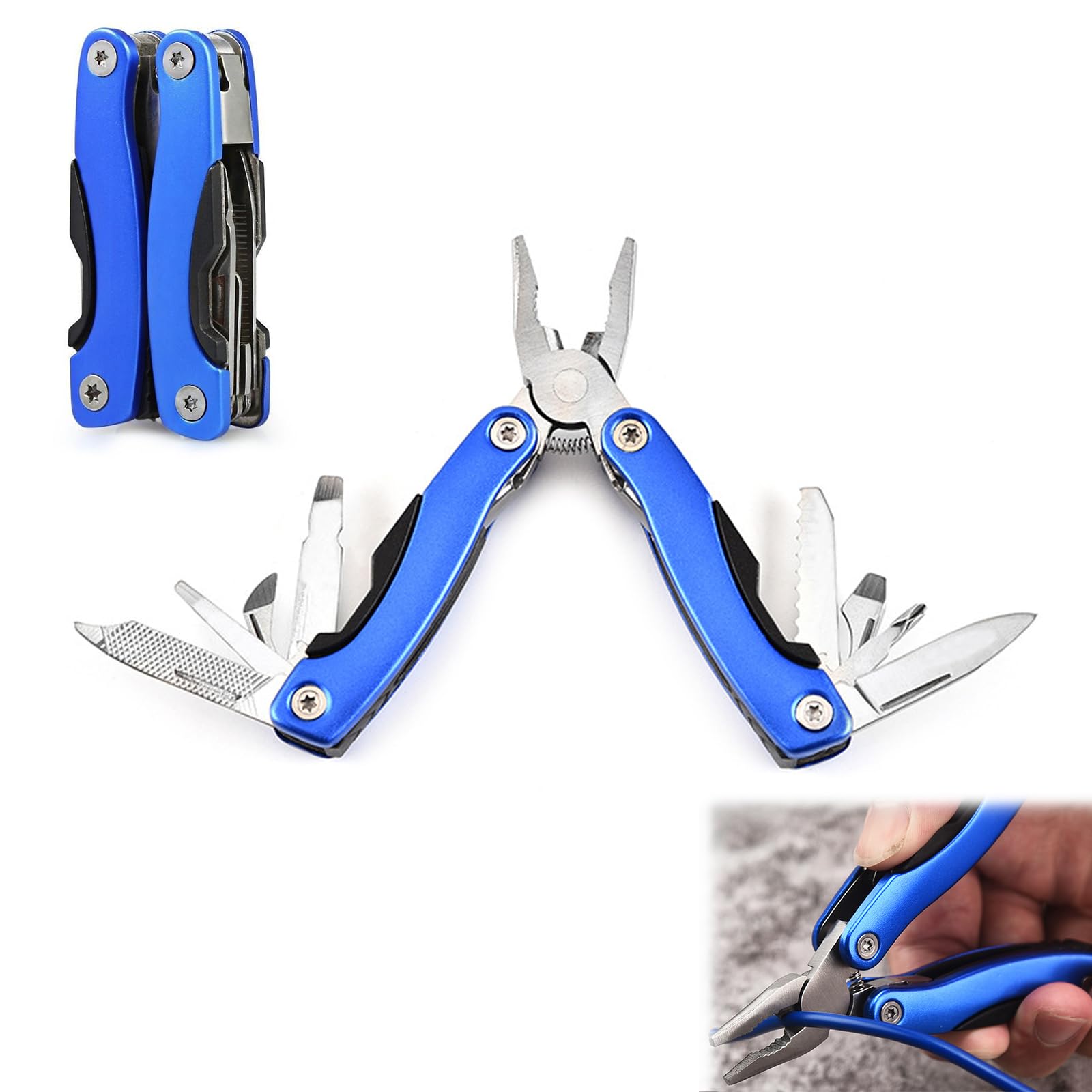 Multiusos Herramienta Multiusos 11 en 1, Alicates Multiusos, Herramienta multiusos de acero inoxidable para Acampar, Actividades de bricolaje, Supervivencia al aire libre, Caza, Senderismo