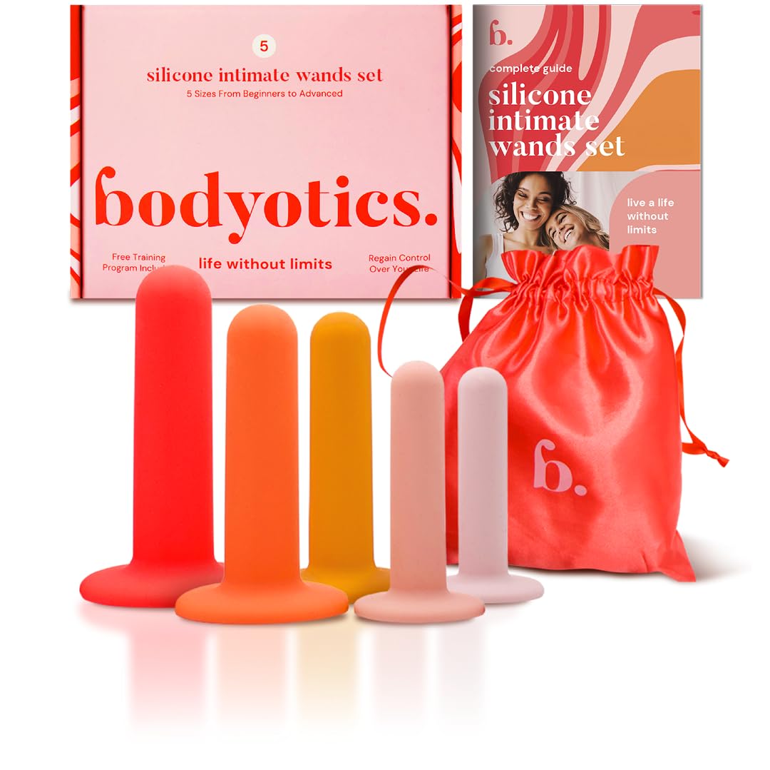 Bodyotics Dilatadores de silicona para mujer - Juego de 5 dilatadores de tamaño gradual para ejercicios del suelo pélvico