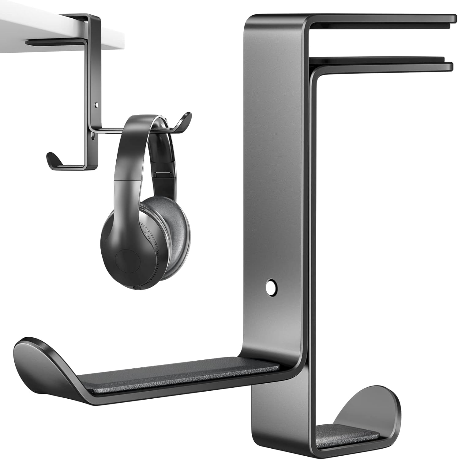 Newaner Soporte Auriculares, Soporte Cascos Multifunción con Organizador de Cables, Soporte para Auriculares Ajustable para Todos Los Auriculares Bluetooth para Juegos, Auriculares para Niños, Negro