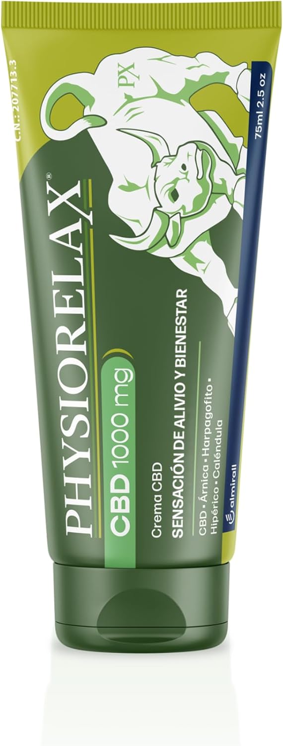 Physiorelax CBD – Crema de Masaje con 1000mg de Cannabidiol | Aceites Esenciales y Aceite de Cáñamo| Natural, rápido y Eficaz | Para Lumbares, Cervicales, Rodillas, Hombros, Espalda |Crema con Cañamo