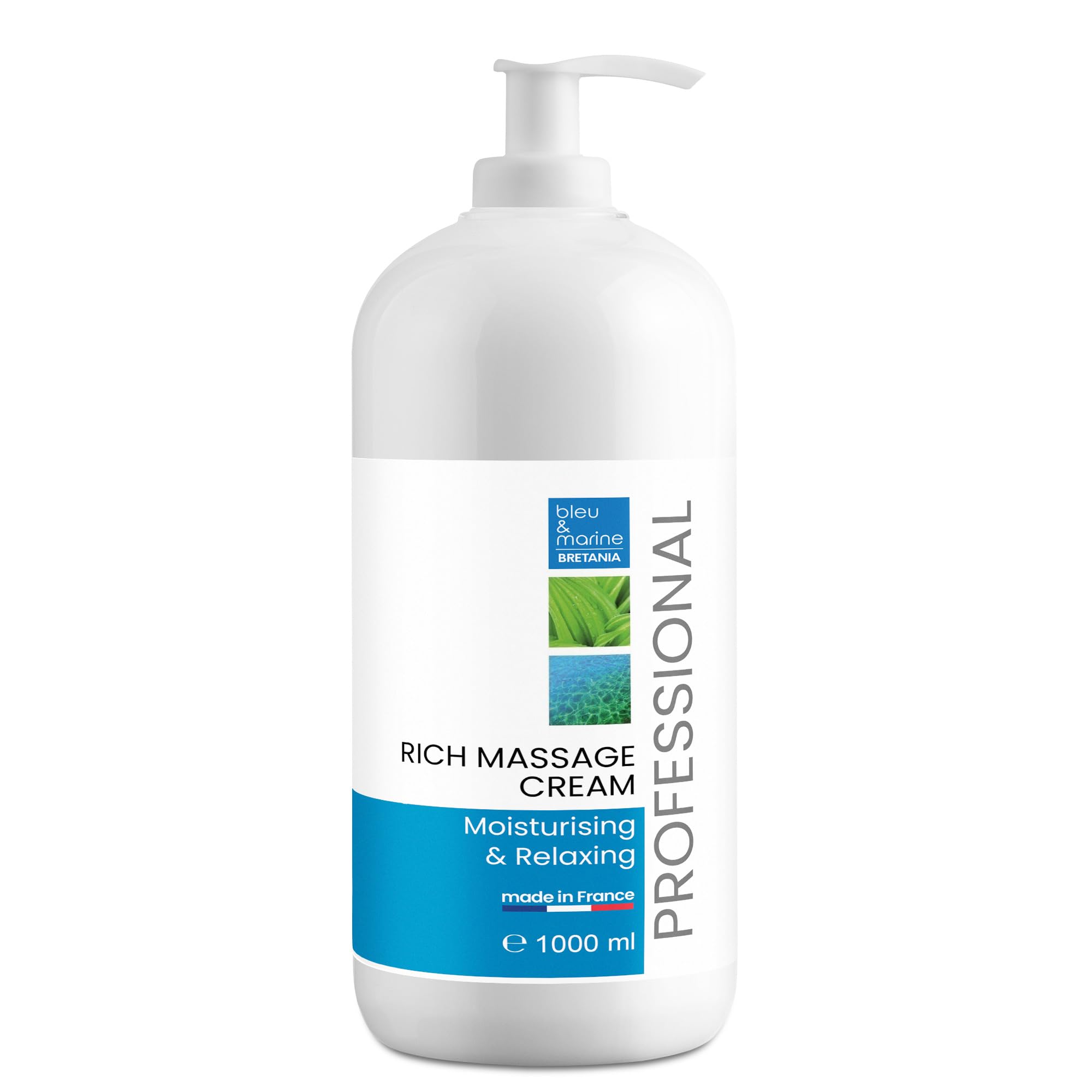 Crema de Masaje Profesional, Crema Hidratante Reafirmante Corporal, Masaje Relajante, Vitamina E, Ideal para Deportistas, Terapias: Compatible con Aceite de Ricino, Bio Oil, Aloe Vera - 1000 ml