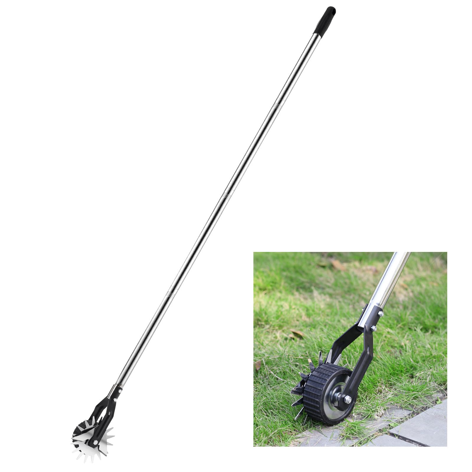 GAESHOW Cortabordes manual para bordes horizontales derechos, bordeador para acera con mango para arriates de jardín, paisajismo, Edger, herramienta para césped con mango largo, cortabordes manuales