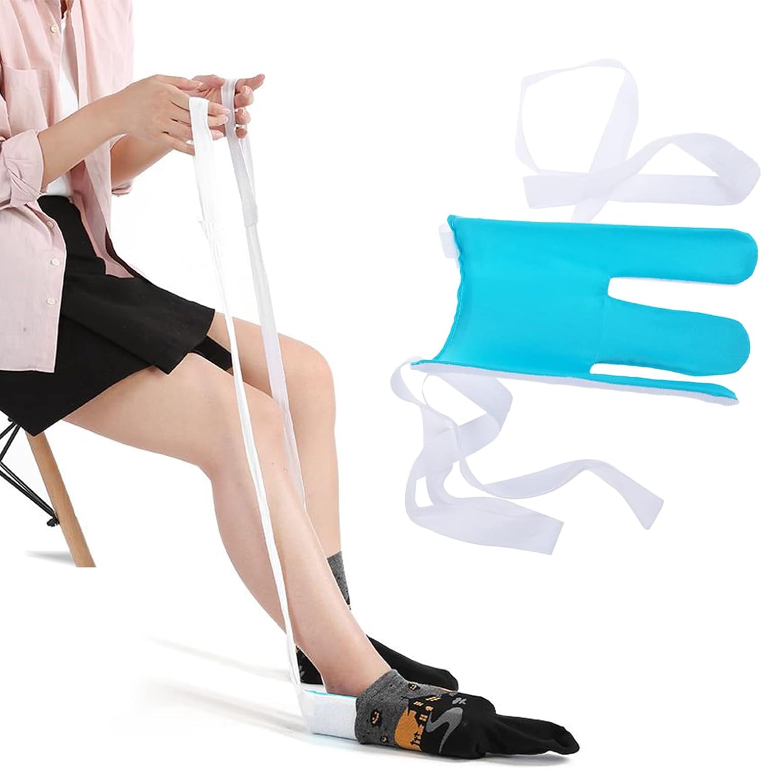 TSHAOUN Calcetines de Ayuda Poner Medias de Compresion Aparato,Calcetines Ayuda,Pequeños y Fáciles de Llevar Calcetines de Ayuda, Adecuados Para Mujeres Embarazadas, Personas Mayores (1 Pack)