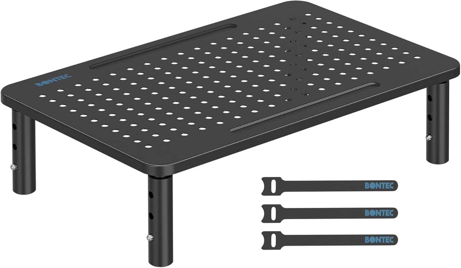 BONTEC Soporte Monitor de Ergonómico (L368 x W231mm), Elevador Monitor de Metal de Calidad, Soporte Monitor con Tres Niveles de Altura Ajustable, Capacidad hasta 20 kg