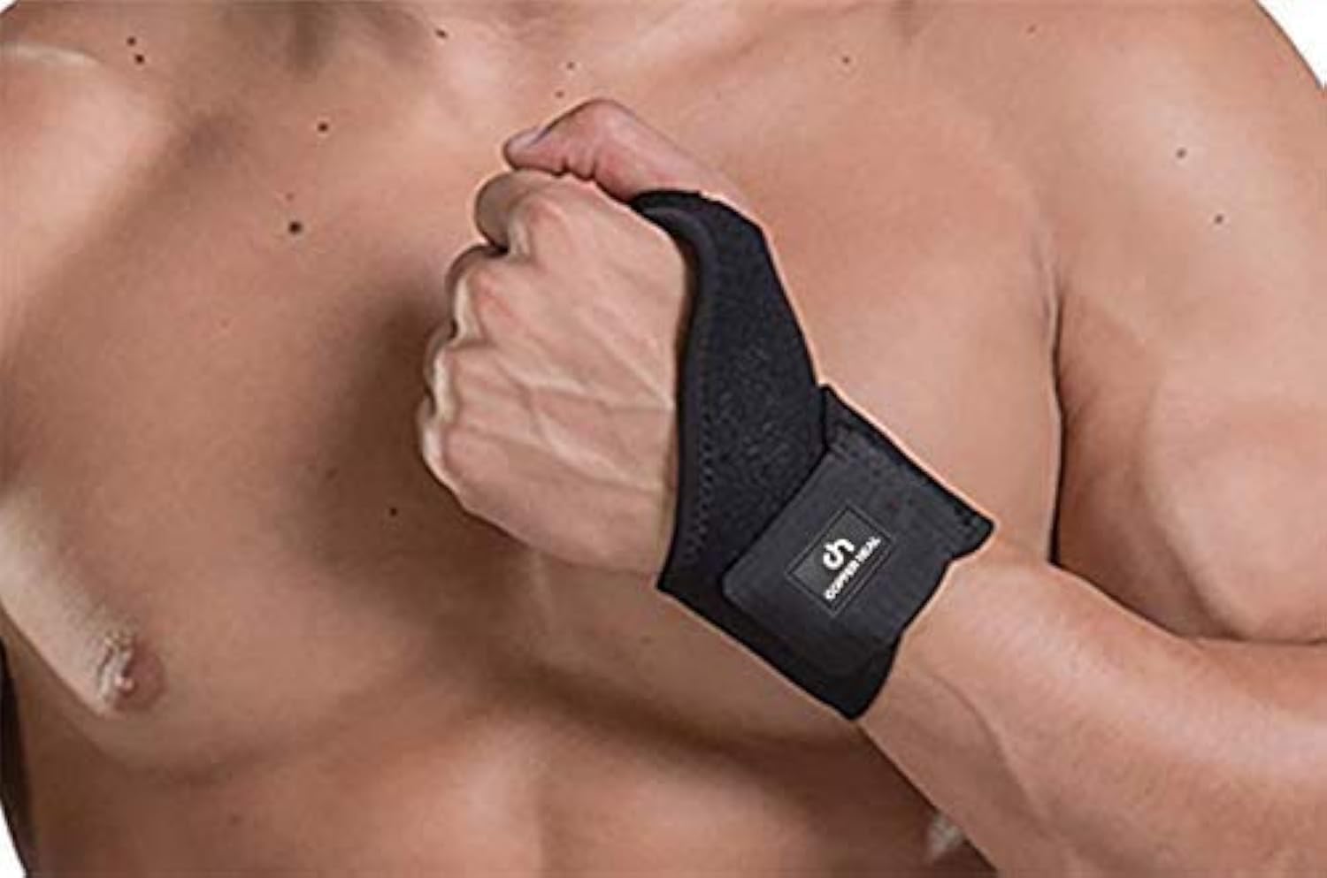 COPPER HEAL Banda Muñequera Ajustable - Sirve para ambas manos Derecha e Izquierda - Munequera Ferula Apoyo recuperación medica túnel carpiano alivia el dolor Control de Olor Unisex
