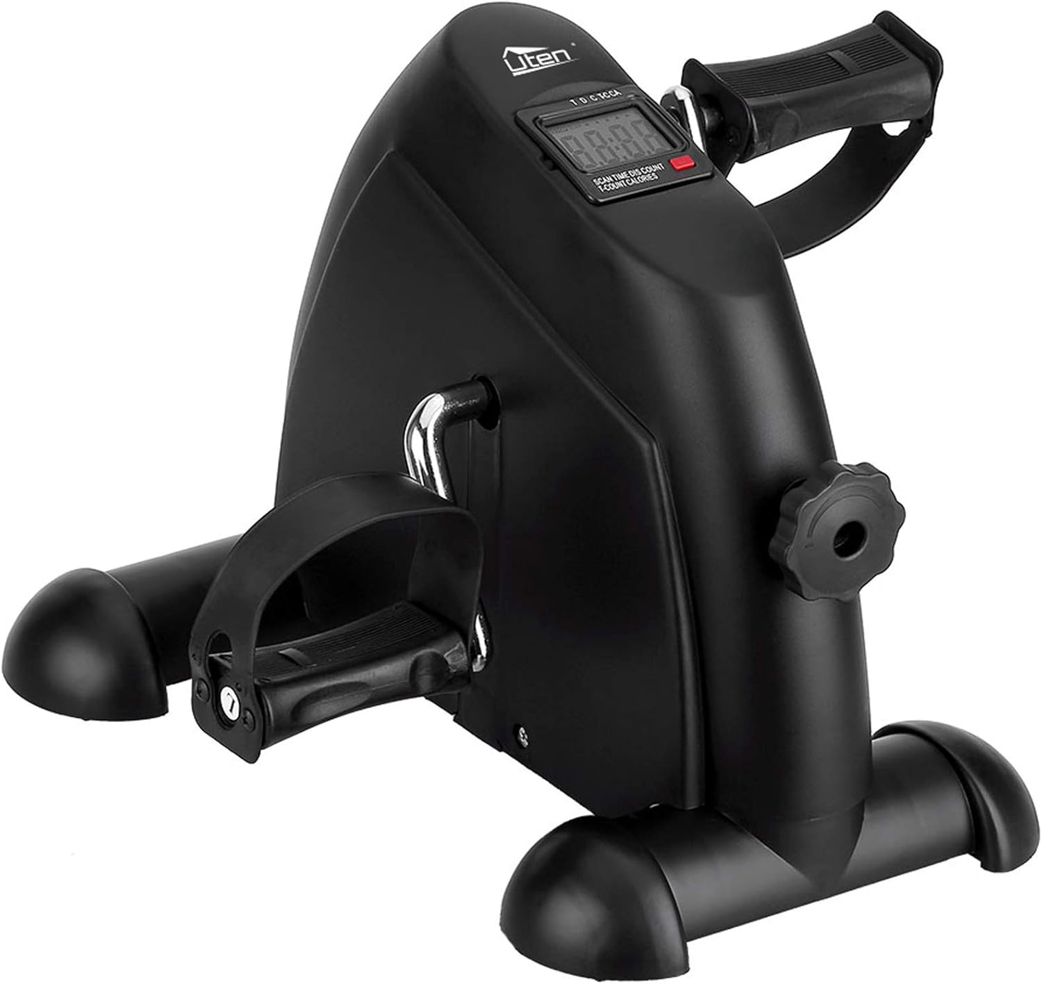 Uten Mini Pedal de Ejercicio Estaticos para Bicicleta de Ejercicio para Brazos y Piernas con Pantalla LCD y Resistencia Ajustable Ciclo de Resistencia （Negro）