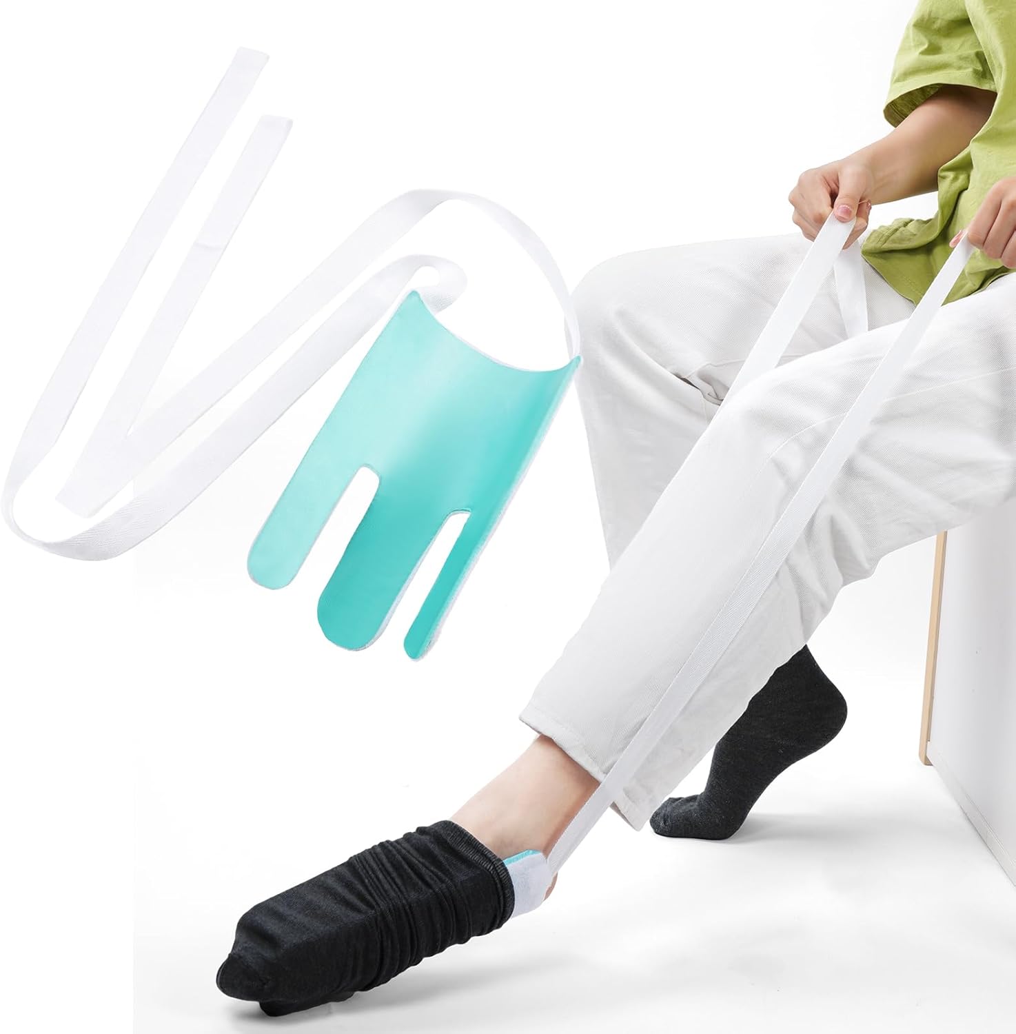 ACWOO Poner Calcetin, Calzador Calcetines de Ayuda Poner Medias de Compresion Aparato, Calzador de Calcetines, Aparato para Ponerse los Calcetines, para Personas Mayores o con Movilidad Reducida